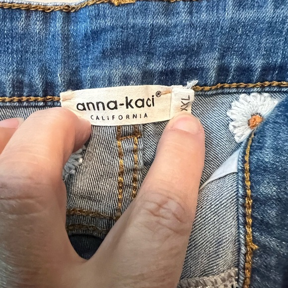 Anna-Kaci California size XXL denim daisy bell bottom jeans! Cotton spandex - Picture 11 of 11